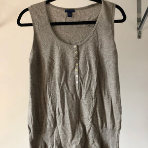 Gray Cotton Knit Tank